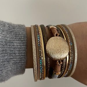 Brown multi strand bracelet